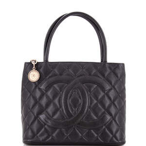Chanel Medallion Tote Quilted Caviar #233281C23B